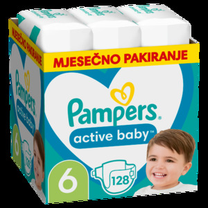 Pampers pelene Active Baby S6 11-16kg MSB 128kom