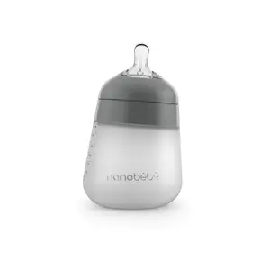 Nanobébé® Flexy silikonska flašica 270 ml – Siva