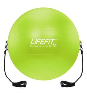 LIFEFIT® gimnastička lopta sa dodacima GYMBALL EXPAND 55cm green