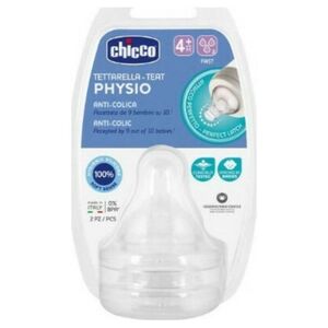 Chicco Silikonska duda za bočicu PERF5, WB, 4m+, 3 rupice, 2pcs