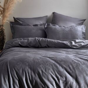 Hoten JACQUARD saten posteljina set 200x220cm, prirodna siva