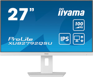 IIYAMA monitor XUB2792QSU-W6, 27, QHD, IPS, 250 cd/m2, AMD FreeSync, HDMI, DP, 100Hz, 5ms