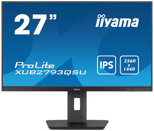 IIYAMA monitor XUB2793QSU-B7, 27, QHD, IPS, 300 cd/m2,  Adaptive Sync (on Display port), DP, HDMI, 100Hz, 1ms