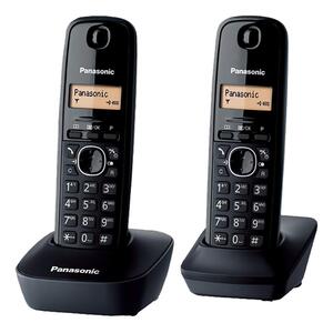 Panasonic Telefon bežični, DUO DECT, LED display, crna boja - KX-TG1612FXH
