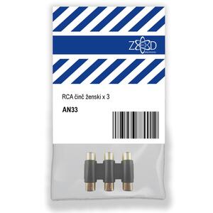 ZED electronic RCA činč ženski x 3, za produžetak audio kabla - AN33