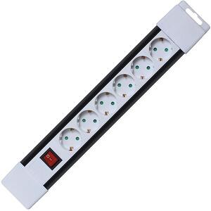 home Produžni kabel, 6 utičnica, prekidač, 1,0mm², 2 met, bijeli - PNV 06K/WH