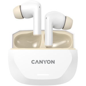 CANYON bluetooth slušalice HEXAGON 7, bežično punjenje, bijelo bež