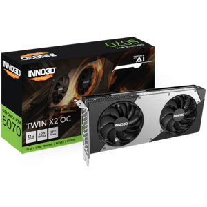 INNO3D grafička kartica NVIDIA RTX 5070 X2 OC 12GB GDDR7 192bit, 2542MHz / 28Gbps, 3x DP, 1x HDMI, 2 fans 2 slot