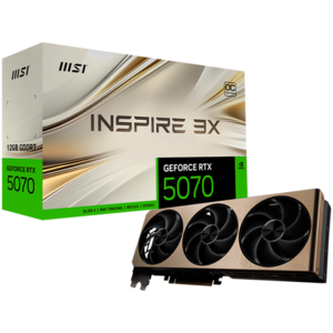 MSI grafička kartica Nvidia GeForce RTX 5070 12G INSPIRE 3X OC (12GB GDDR7/192bit, PCI-E Gen5, 3x DP 2.1, 1x HDMI 2.1, 1x 16-pin Power Connector, Retail)