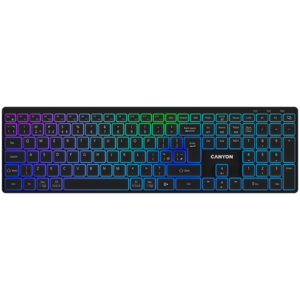 CANYON tastatura HKB-W11 UK/US layout RGB Dual Mode bežična crna