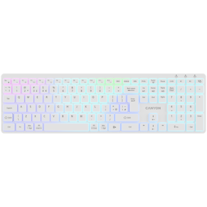 CANYON tastatura HKB-W11 UK/US Layout RGB Dual Mode bežična bijela