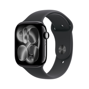 Apple Watch S11 GPS 46mm Jet Black Aluminium Case with Black Sport Band - M/L