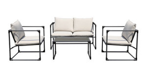 Baštenska garnitura crno/bijela BALI