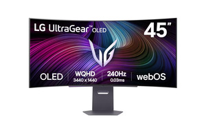 LG monitor UltraGear 45GX90SA gaming zakrivljeni USB Type C, 45, WQHD, OLED, 275 cd/m2, HDR10, AMD FreeSync Premium, RGB Monitor, DP, HDMI, 240Hz, 0.03ms