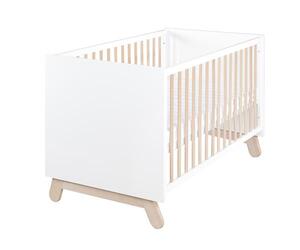 Roba Kids Kombinirani krevet 70 x 140 cm, bijeli/prirodno drvo, podesiv na 3 visine