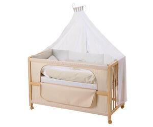 Roba Kids Drveni krevetac sa setom posteljine i baldahinom 60x120 cm