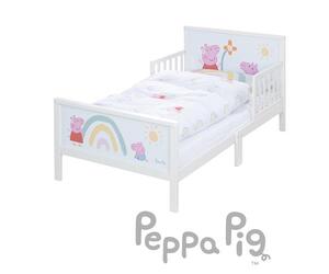 Krevet Peppa Pig 70 x 140 cm uključujući rešetkastu ogradu i posteljinu