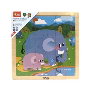 VIGA 44626 DRVENE PUZZLE SLON-9 KOM