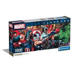 CLEMENTONI CL39877  PUZZLE 1000 PANORAMA MARVEL-HEROJI U AKCIJI