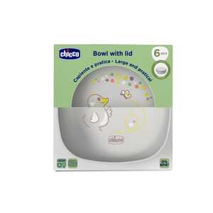 CHICCO  zdjelica s poklopcem, 6m+, Grey