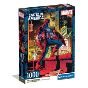 CLEMENTONI CL37049  PUZZLE 1000 MARVEL- CAPTAIN AMERICA