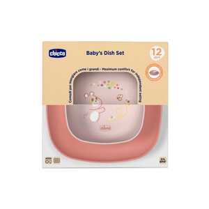 CHICCO  set tanjura za jelo 12m+, Pink