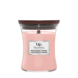 WoodWick Classic Pressed Blooms &amp; Patchuli mirisna svijeća, Medium
