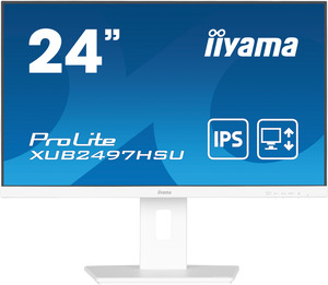 IIYAMA monitor XUB2497HSU-W2 , 24, FullHD, IPS, 250 cd/m2, Adaptive Sync, HDMI, DP, 100Hz, 1ms