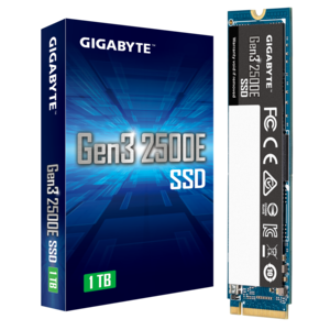 GIGABYTE SSD 1TB  Gen3 2500E M.2 NVMe, PCIe 3.0, R/W: 2400MHz / 1800MHz