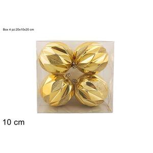 Due Esse novogodišnje kugle 10 cm set 4/1 – zlatne (PVC)
