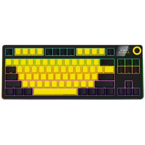 LORGAR tastatura KBP70TKLW gaming, mehanička bežična TKL Pro, crno žuta, EN layout