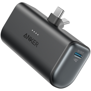 Anker Nano Power Bank (22,5 W, ugrađeni USB-C konektor) crne boje