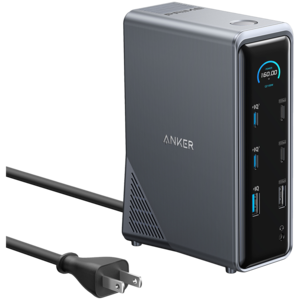 Anker Prime priključna stanica za punjenje (14-u-1, dvostruki ekran, 160W) siva