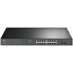 TP-Link TL-SG1218MPE 16-Port Gigabit PoE+ Easy Smart Switch,16 Gigabit PoE+ RJ45 Ports,2 x SFP, 2× combo gigabit SFP slots,802.3at/af,250W PoE Power,1U 19-inch Rack-mountable Steel Case