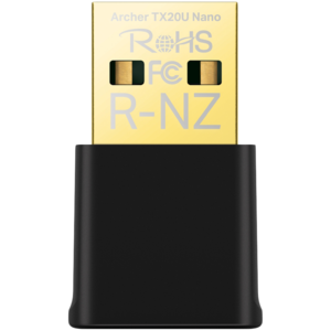 TP-Link Archer TX20U Nano AX1800 Nano Dual Band Wi-Fi 6 USB Adapter, 1201 Mbps at 5 GHz + 574 Mbps at 2.4 GHz, 2xInternal Antennas
