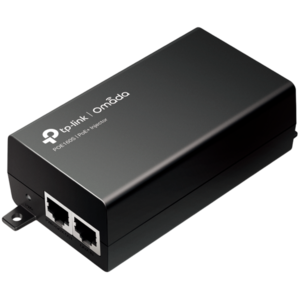 TP-Link POE160S PoE+ Injector Adapter, 1× Gigabit PoE Port, 1× Gigabit Non-PoE Port, 802.3at/af Compliant, Data and Power Carried over The Same Cable Up to 100 Meters
