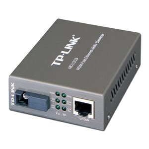 TP-Link Media Filter MC112CS, 1 x 100M SC port, 1 x 100M RJ45 port (Auto MDI/MDIX), 1310nm Tx/1550nm Rx, Half/Full-Duplex transfer mode for FX port