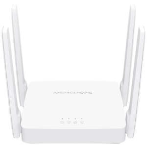 Mercusys AC10 AC1200 Wireless Dual Band Router, 300 Mbps at 2.4 GHz + 867 Mbps at 5 GHz, 4 × 5 dBi Fixed External Antennas