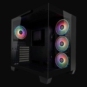 LC-POWER kućište Gaming 809BE-ATX, ATX, Micro ATX, MiniITX4x 120mm ARGB fans, tempered glass
