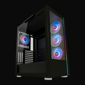 LC-POWER kućište Gaming 808B Midi-ATX, black, HD Audio, 4x 120mm ARGB fan, 1x USB-C