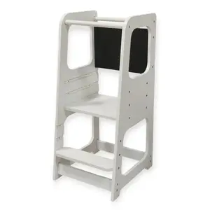 KINDER HOME Montessori Toranj - edukativna stolica sa crnom tablom i podesivom visinom, bijela TF-13071