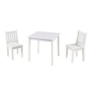 KINDER HOME dječji drveni stol sa 2 stolice, set za učenje, crtanje, igru, jelo - BIJELI TF-6644-V