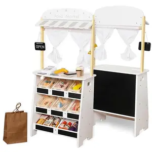 KINDER HOME Drvena dječja prodavnica i pozorište 2 u 1, za igranje uloga, sa kasom V10A232