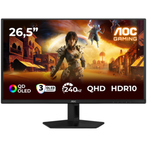 AOC monitor Q27G41ZDF gaming, 27, QHD, OLED, 1000 cd/m2, Adaptive Sync, HDR10, HDMI, DP, 240Hz, 0.03ms