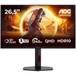 AOC monitor Q27G4ZDR gaming, 27, QHD, OLED, 1000 cd/m2, Adaptive Sync, HDR10, DP, HDMI, 240Hz, 0.03ms