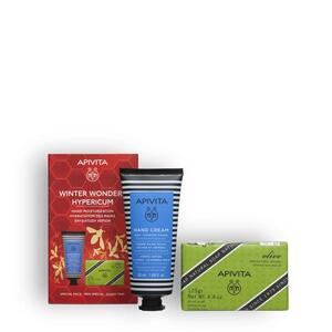 Apivita set krema za ruke kantarion + sapun maslina