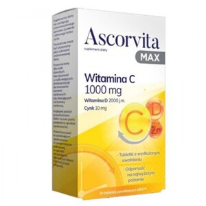 Ascorvita MAX – vitamin C tablete za imunitet, 30 kom