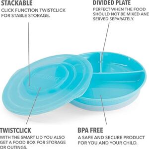 Twistshake podijeljeni tanjirić (6+ mjeseci) (plavi)