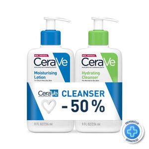 CeraVe Hydrating losion + Hydrating emulzija 2×236 ml – komplet za hidrataciju i čišćenje
