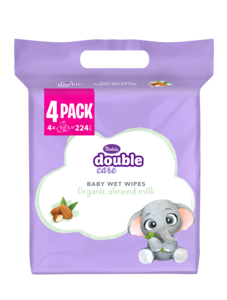 Violeta dječje vlažne maramice s organskim bademovim mlijekom 4x56 kom (224 kom)